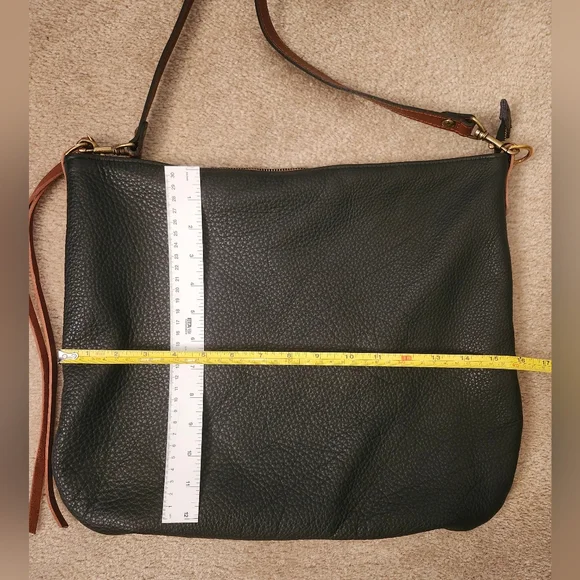 Ginger & Brown Black Leather Crossbody Bag